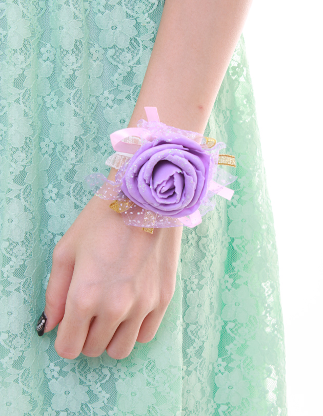 Blossom Bridesmaid Corsage in Violet